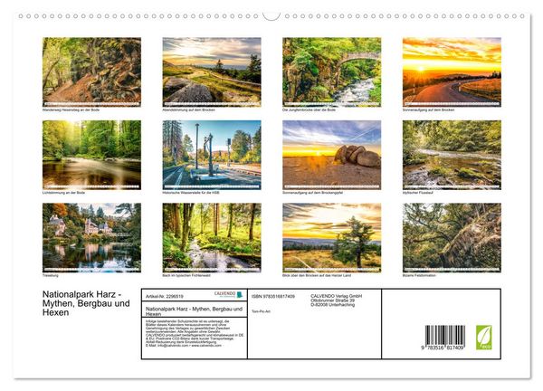 Produktbild: Nationalpark Harz - Mythen, Bergbau und Hexen (hochwertiger Premium Wandkalender 2027 DIN A2 quer), Kunstdruck in Hochglanz