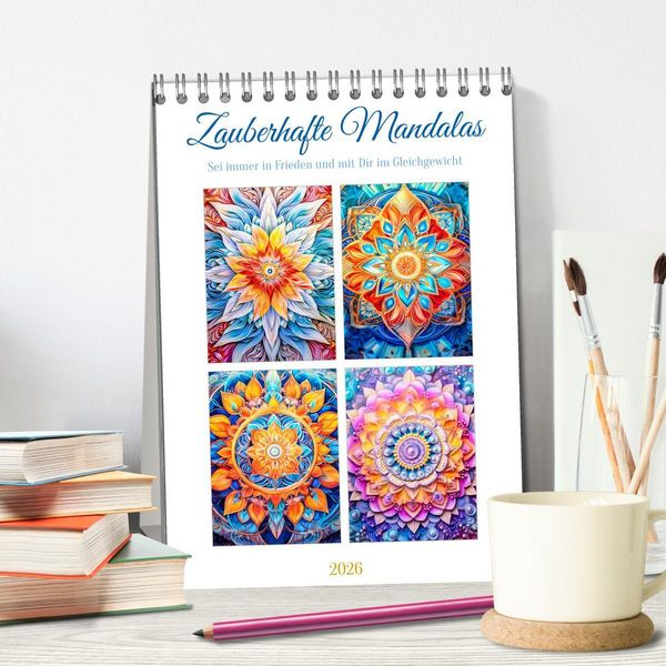 Produktbild: Zauberhafte Mandalas (Tischkalender 2026 DIN A5 hoch), CALVENDO Monatskalender