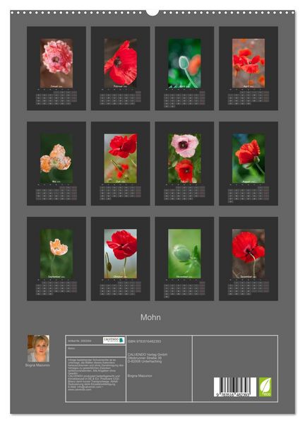 Produktbild: Mohn (hochwertiger Premium Wandkalender 2026 DIN A2 hoch), Kunstdruck in Hochglanz
