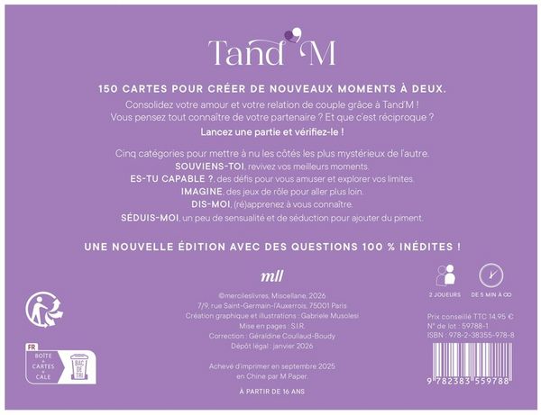 Produktbild: Tand'M : 150 cartes pour un couple qui dure