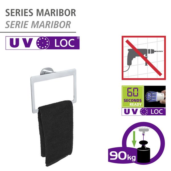 Produktbild: UV-Loc&reg; Handtuchring Mod. Maribor, Befestigen ohne Bohren mit innovativem Klebesystem
