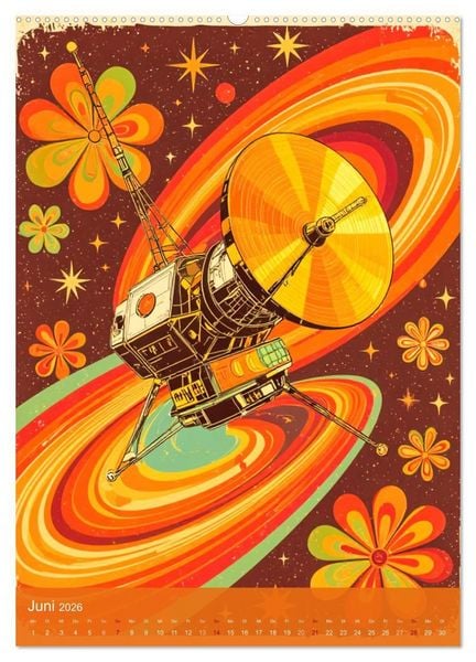 Produktbild: Flower Power Dreams - Retro 70s Art (Wandkalender 2026 DIN A2 hoch), CALVENDO Monatskalender