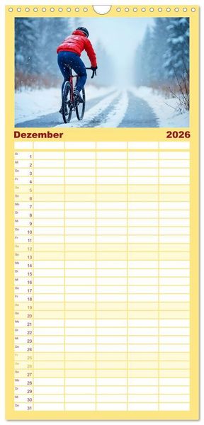 Produktbild: Familienplaner 2026 - Kilometerkiller - Rennrad-Power im Jahresverlauf mit 5 Spalten (Wandkalender, 21 x 45 cm) CALVENDO