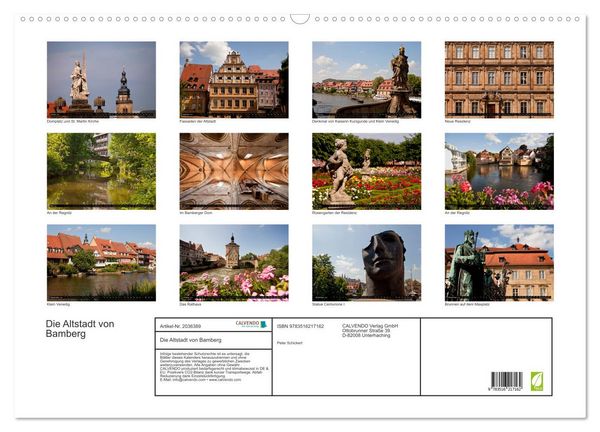 Produktbild: Die Altstadt von Bamberg (Wandkalender 2026 DIN A2 quer), CALVENDO Monatskalender