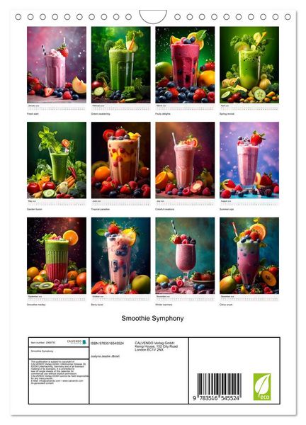 Produktbild: Smoothie Symphony (Wall Calendar 2026 DIN A4 portrait), CALVENDO 12 Month Wall Calendar