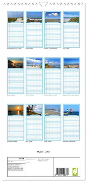 Produktbild: Familienplaner 2026 - MEER - Mehr! mit 5 Spalten (Wandkalender, 21 x 45 cm) CALVENDO