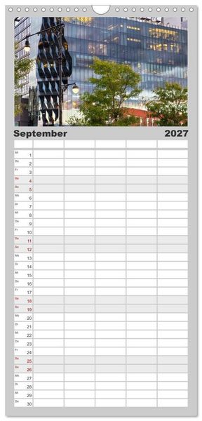 Produktbild: Familienplaner 2027 - NEW YORK visions mit 5 Spalten (Wandkalender, 21 x 45 cm) CALVENDO