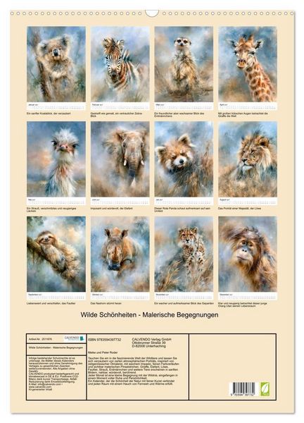 Produktbild: Wilde Sch&ouml;nheiten - Malerische Begegnungen (Wandkalender 2027 DIN A2 hoch), CALVENDO Monatskalender