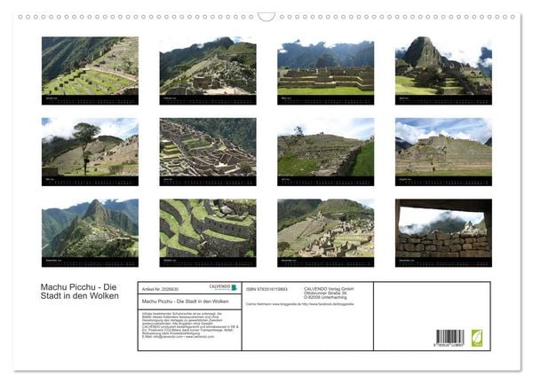 Produktbild: Machu Picchu - Die Stadt in den Wolken (Wandkalender 2026 DIN A2 quer), CALVENDO Monatskalender