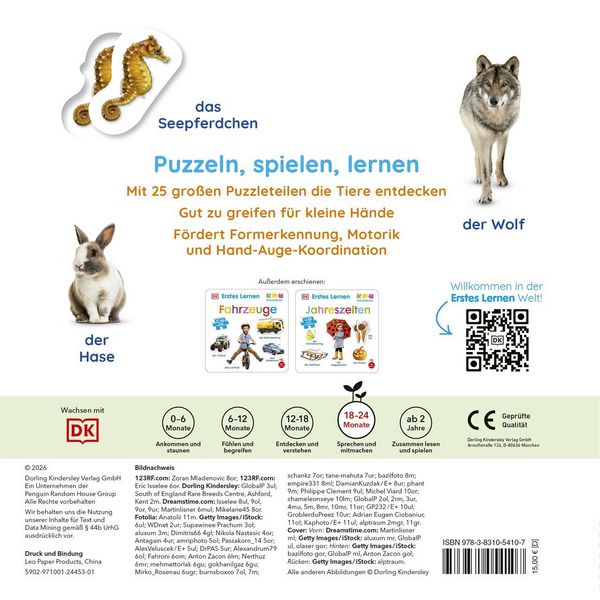 Produktbild: Erstes Lernen Puzzlebuch. Tiere