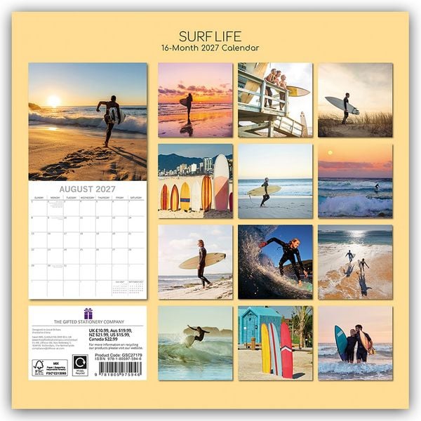 Produktbild: Surf Life &ndash; Surfen &ndash; Surfing 2027 &ndash; 16-Monatskalender