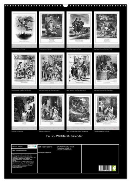 Produktbild: Faust - Weltliteraturkalender (Wandkalender 2026 DIN A2 hoch), CALVENDO Monatskalender