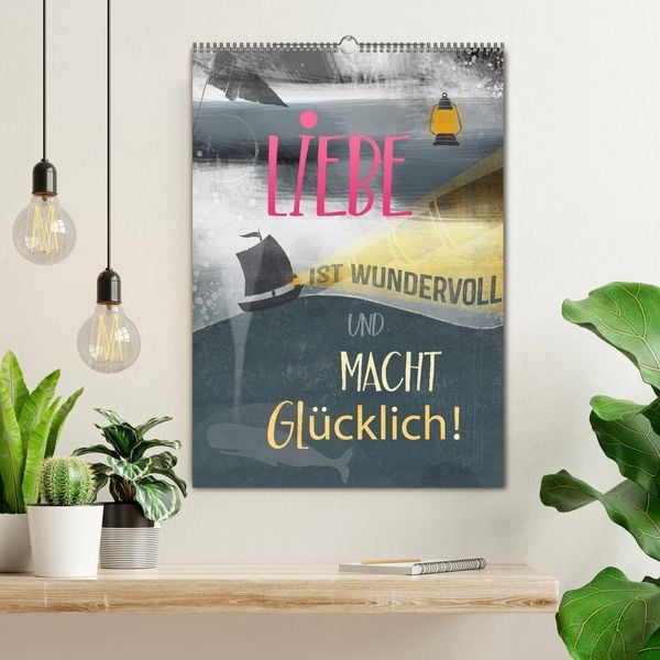 Produktbild: Liebe macht gl&uuml;cklich (Wandkalender 2026 DIN A2 hoch), CALVENDO Monatskalender