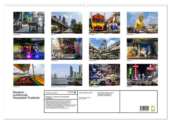 Produktbild: Bangkok - pulsierende Hauptstadt Thailands (Wandkalender 2026 DIN A2 quer), CALVENDO Monatskalender