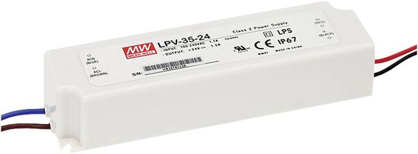 Mean Well LPV-35-24 LED-Trafo Konstantspannung 36 W 0 - 1.5 A 24 V/DC nicht dimmbar, Überlastschutz 1 St.