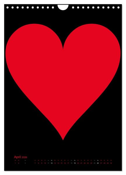 Produktbild: Foto- und Bastelkalender &bdquo;LIEBE&ldquo; in der Farbe Schwarz (Wandkalender 2026 DIN A4 hoch), CALVENDO Monatskalender