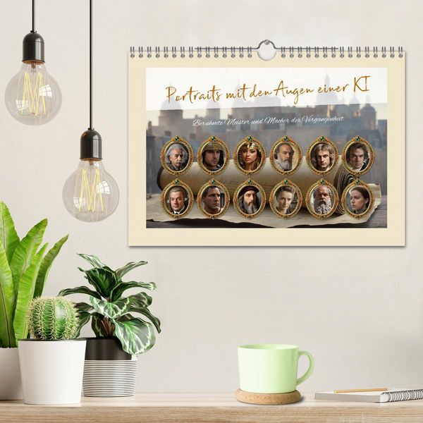 Produktbild: Portraits mit den Augen einer KI (Wandkalender 2026 DIN A4 quer), CALVENDO Monatskalender