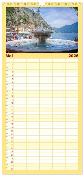 Produktbild: Familienplaner 2026 - Limone sul Garda - Traumhaftes St&auml;dtchen am Gardasee mit 5 Spalten (Wandkalender, 21 x 45 cm) CALVENDO