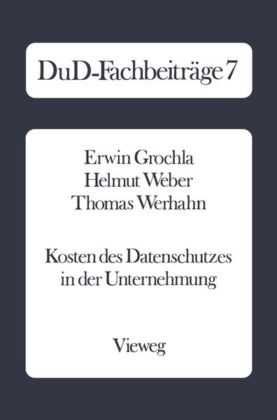 Produktbild: Kosten des Datenschutzes in der Unternehmung