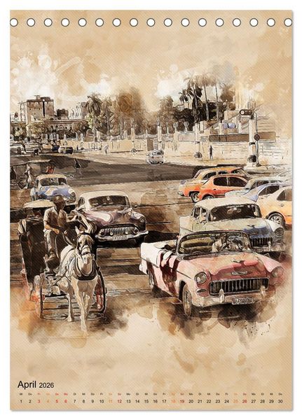 Produktbild: Cuba Retro Kalender (Tischkalender 2026 DIN A5 hoch), CALVENDO Monatskalender