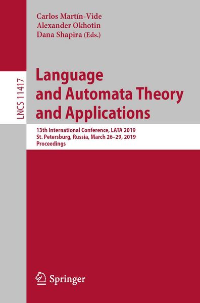 Produktbild: Language and Automata Theory and Applications