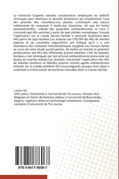 Produktbild: Composition de quelques huiles essentielles et pouvoir antibact&eacute;rien