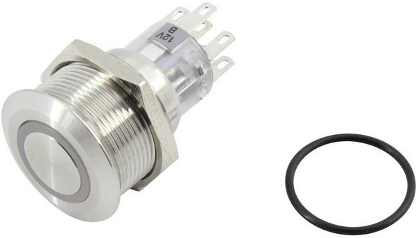 Produktbild: TRU COMPONENTS 1602505 TC-GQ22-A-22ZE/B/12V/S203 Druckschalter 2 x Aus/Ein rastend Blau 1 St.
