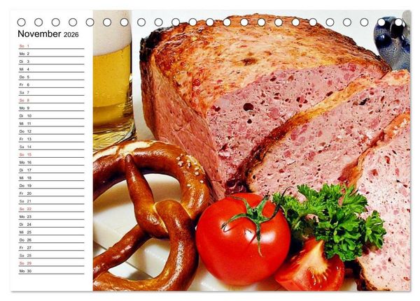 Produktbild: Brotzeit. Herzhaft und beliebt (Tischkalender 2026 DIN A5 quer), CALVENDO Monatskalender