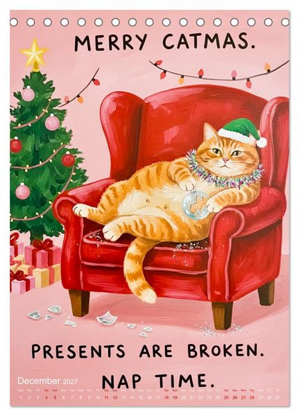 Produktbild: CATitude A YEAR OF CAT LIFE (Desk Calendar 2027 DIN A5 portrait), CALVENDO 12 Month DeskCalendar