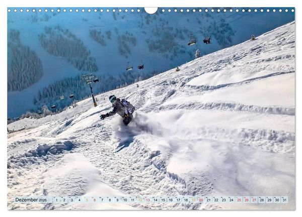 Produktbild: Snowboarden - ein St&uuml;ck Freiheit (Wandkalender 2026 DIN A3 quer), CALVENDO Monatskalender