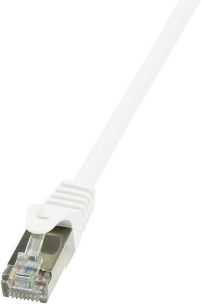 LogiLink CP2071S RJ45 Netzwerkkabel, Patchkabel CAT 6 F/UTP 5.00 m Weiß mit Rastnasenschutz 1 St.