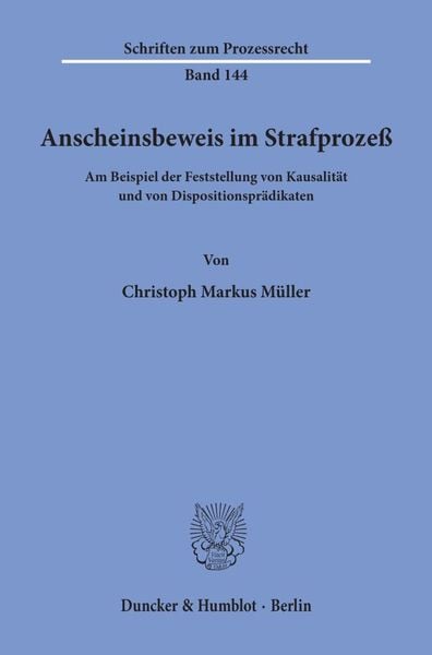 Produktbild: Anscheinsbeweis im Strafproze&szlig;