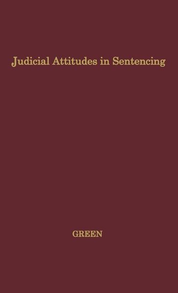Produktbild: Judicial Attitudes in Sentencing