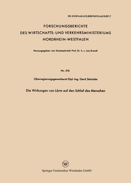 Produktbild: Die Wirkungen von L&auml;rm auf den Schlaf des Menschen