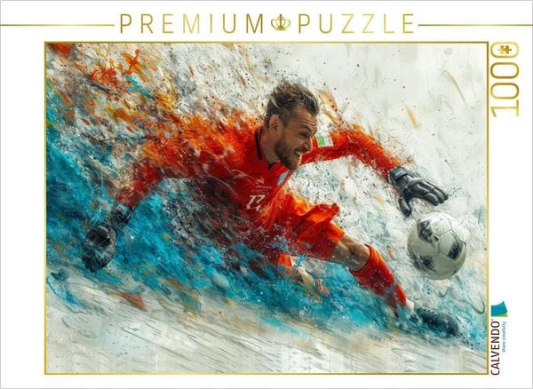 CALVENDO Puzzle Fußball Torwart, das Tor bleibt sauber | 1000 Teile Lege-Größe 64x48cm Foto-Puzzle für glückliche Stunde