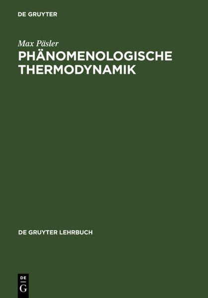 Produktbild: Ph&auml;nomenologische Thermodynamik