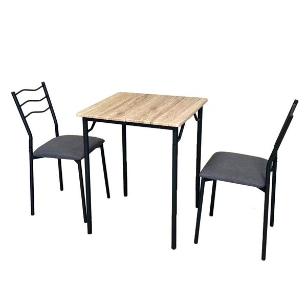 HTI-Living Essgruppe Thora 3-teilig Tischplatte Schwarz Essgruppe Thora 3-teilig Tischplatte Schwarz