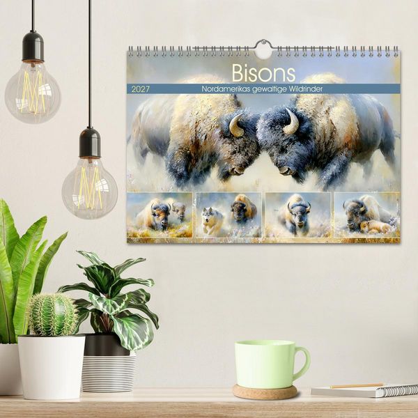 Produktbild: Bisons. Nordamerikas gewaltige Wildrinder (Wandkalender 2027 DIN A4 quer), CALVENDO Monatskalender