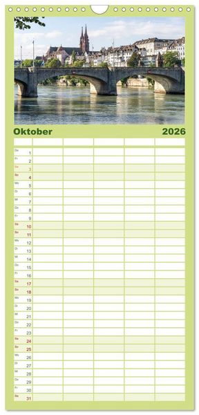 Produktbild: Familienplaner 2026 - Schweiz - Basel mit 5 Spalten (Wandkalender, 21 x 45 cm) CALVENDO