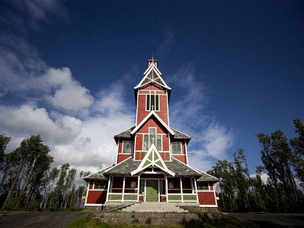 Produktbild: CALVENDO Puzzle Kirche bei Leknes | 1000 Teile Lege-Gr&ouml;&szlig;e 64x48cm Foto-Puzzle f&uuml;r gl&uuml;ckliche Stunden