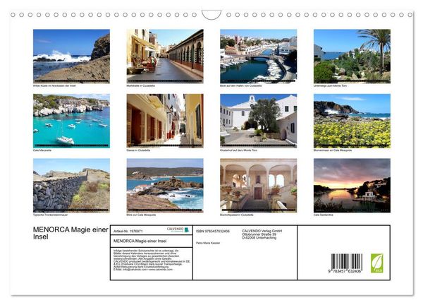 Produktbild: MENORCA Magie einer Insel (Wandkalender 2026 DIN A3 quer), CALVENDO Monatskalender