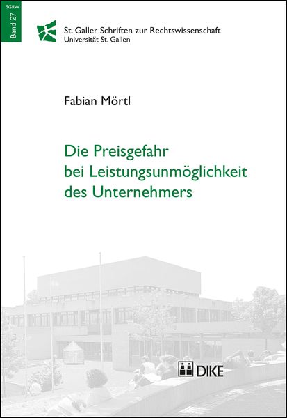 Produktbild: Die Preisgefahr bei Leistungsunm&ouml;glichkeit des Unternehmers