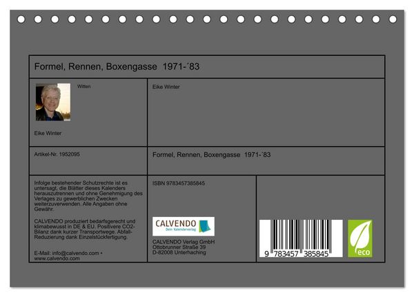 Produktbild: Formel, Rennen, Boxengasse 1971-&acute;83 (Tischkalender 2026 DIN A5 quer), CALVENDO Monatskalender