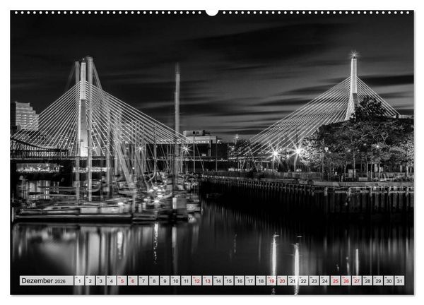 Produktbild: BOSTON Monochrome Stadtansichten (hochwertiger Premium Wandkalender 2026 DIN A2 quer), Kunstdruck in Hochglanz
