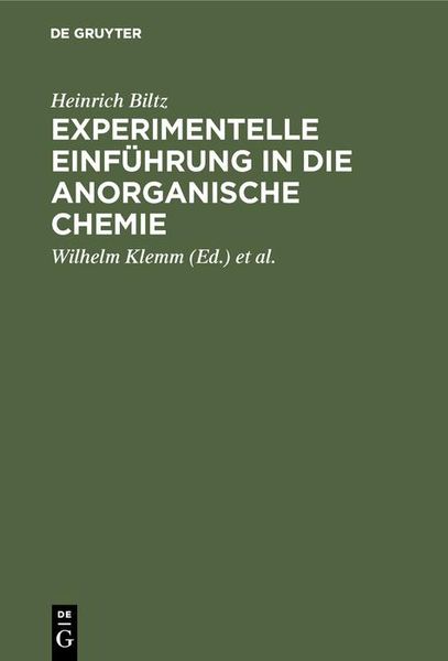 Produktbild: Experimentelle Einf&uuml;hrung in die anorganische Chemie