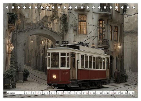 Produktbild: Stra&szlig;enbahnen - Pulsadern der Stadt (Tischkalender 2026 DIN A5 quer), CALVENDO Monatskalender