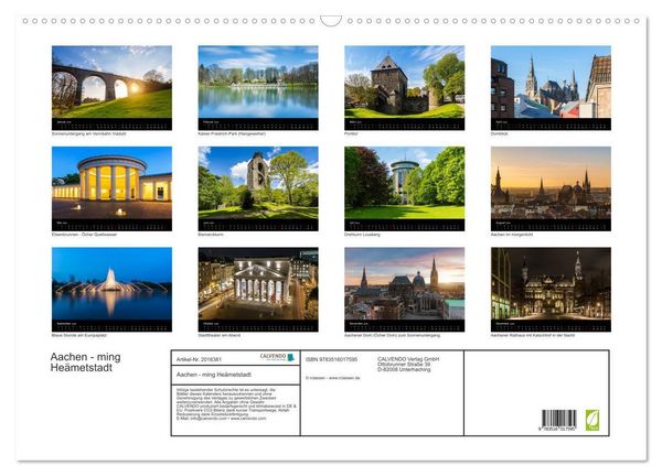 Produktbild: Aachen - ming He&auml;metstadt (Wandkalender 2026 DIN A2 quer), CALVENDO Monatskalender