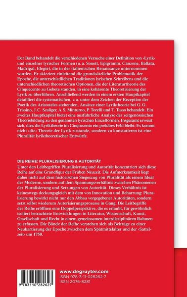 Produktbild: Lyriktheorie(n) der italienischen Renaissance