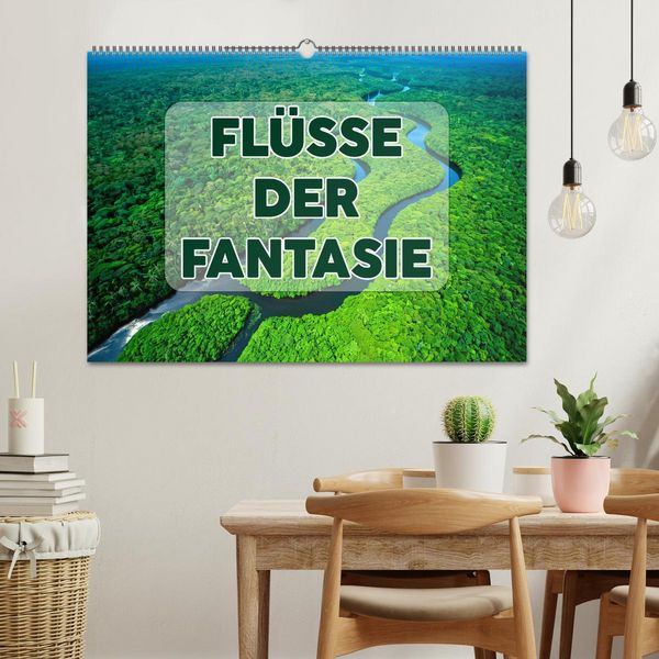 Produktbild: Fl&uuml;sse der Fantasie (Wandkalender 2026 DIN A2 quer), CALVENDO Monatskalender