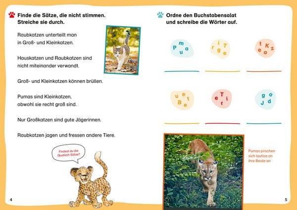 Produktbild: WAS IST WAS Erstes Lesen Leser&auml;tsel. Raubkatzen